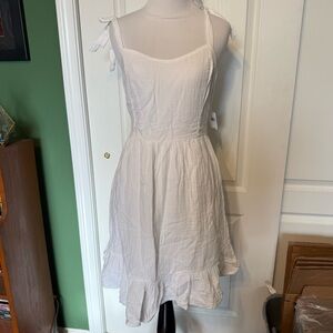 Old Navy White Ruffle Hem Mini Dress